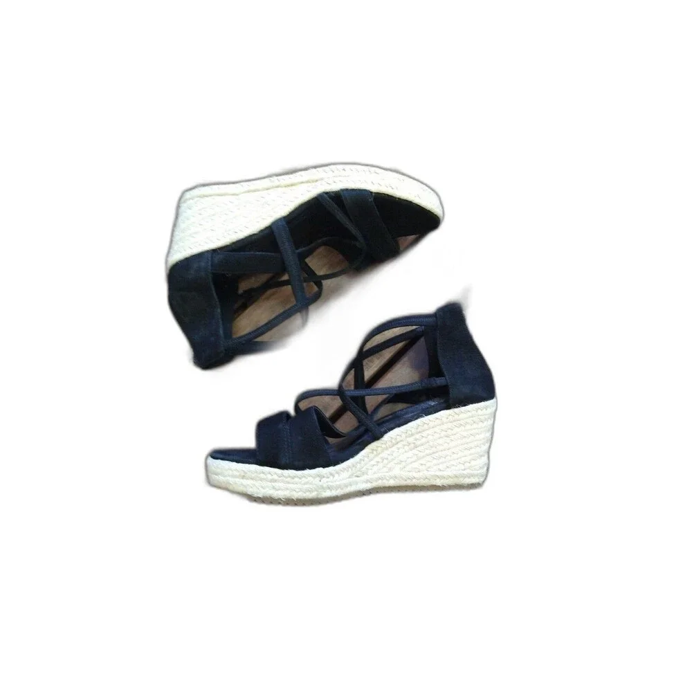 Eileen Fisher espadrille  sandals Classic black size 5.5 Beachy Summer